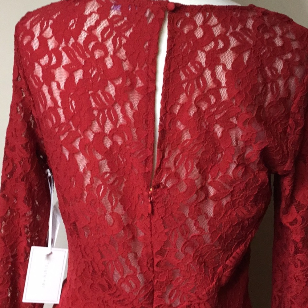 NWT 1. State Red Lace Romper - Picture 6 of 6